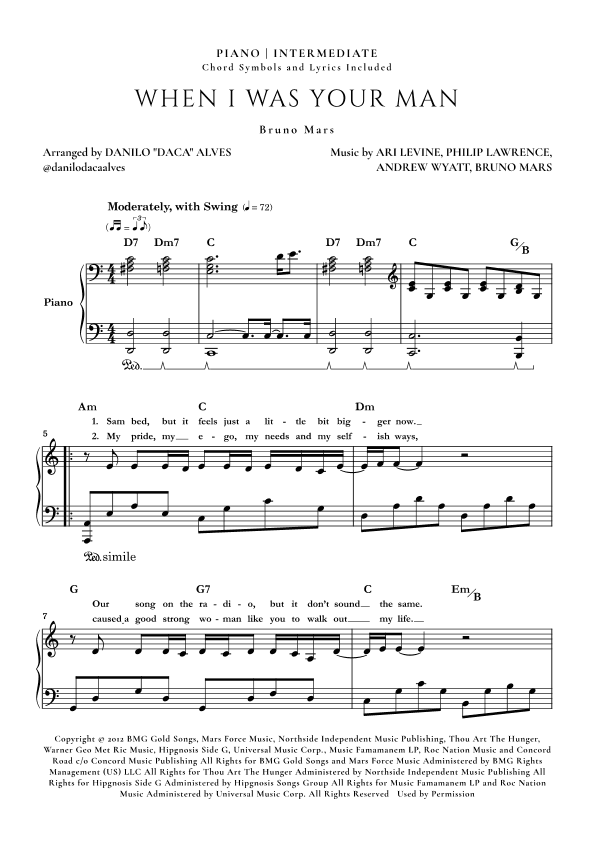 When I Was Your Man (arr. Danilo "Daca" Alves)
