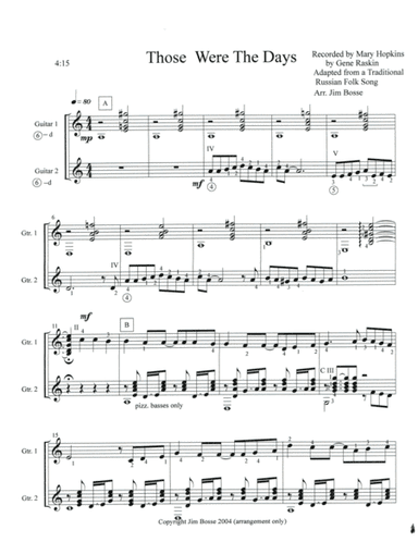 Those Were The Days (arr. Jim Bosse)