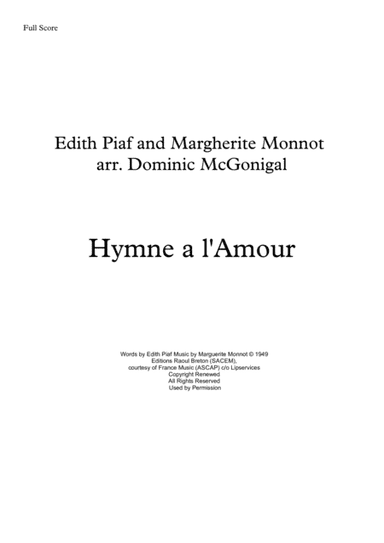 Hymne A L'amour (arr. Dominic McGonigal)