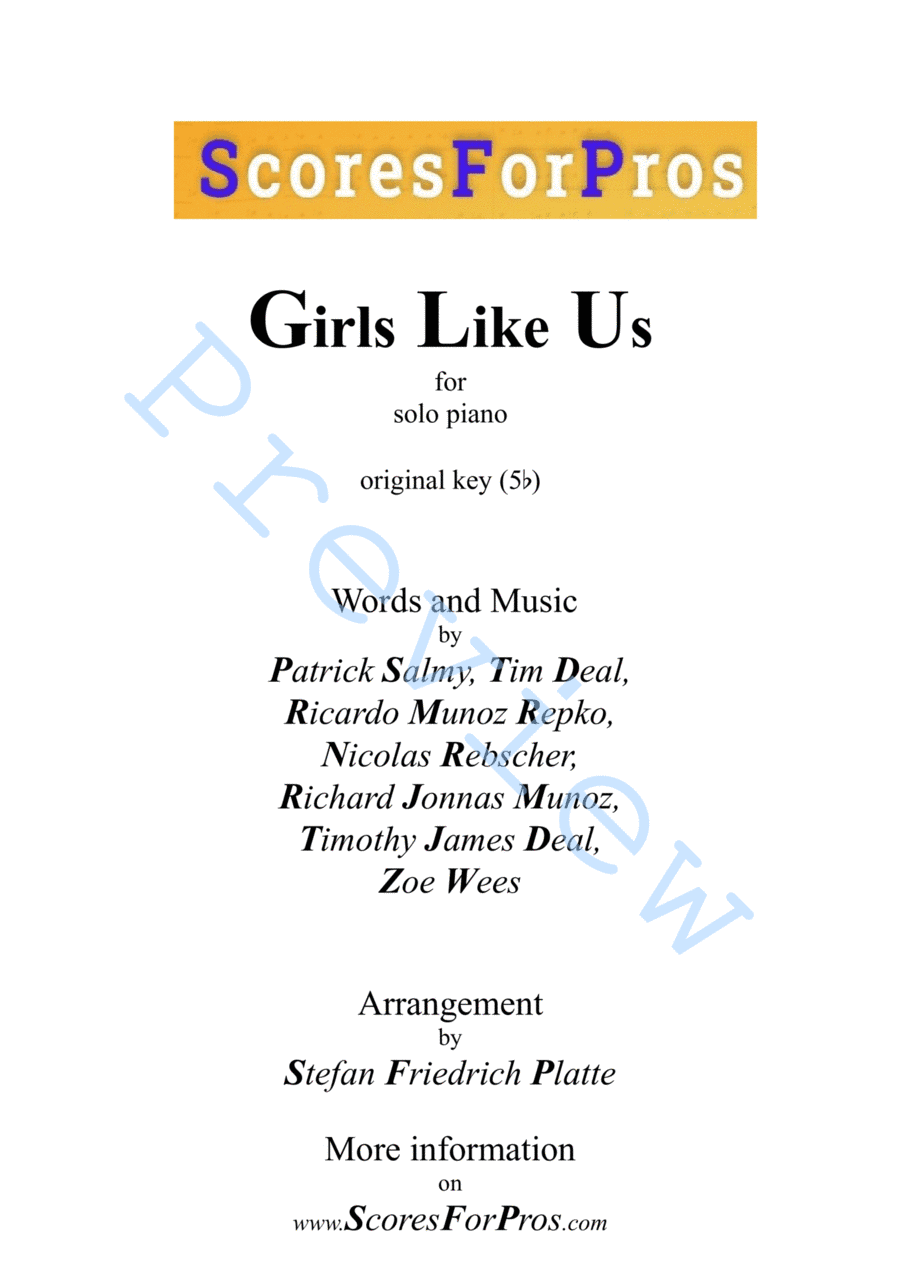 Girls Like Us (arr. Stefan Friedrich Platte)