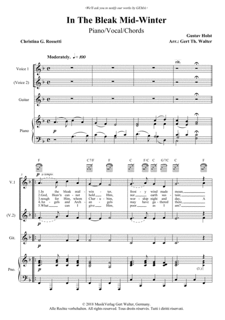 In The Bleak Mid-Winter (arr. Gert Th. Walter)