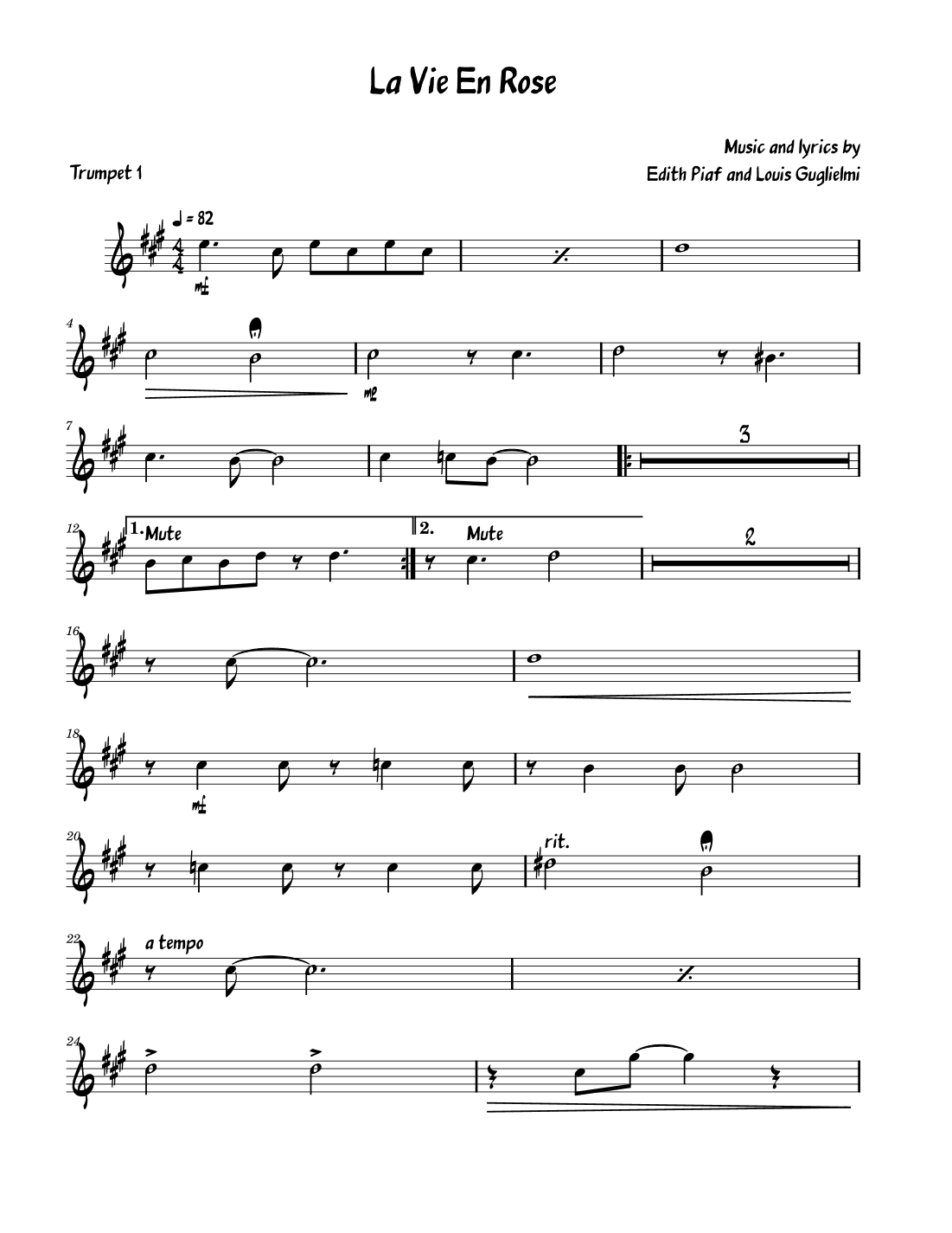 La Vie En Rose (arr. David Lartey)