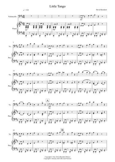 Little Tango for Easy Cello and Piano