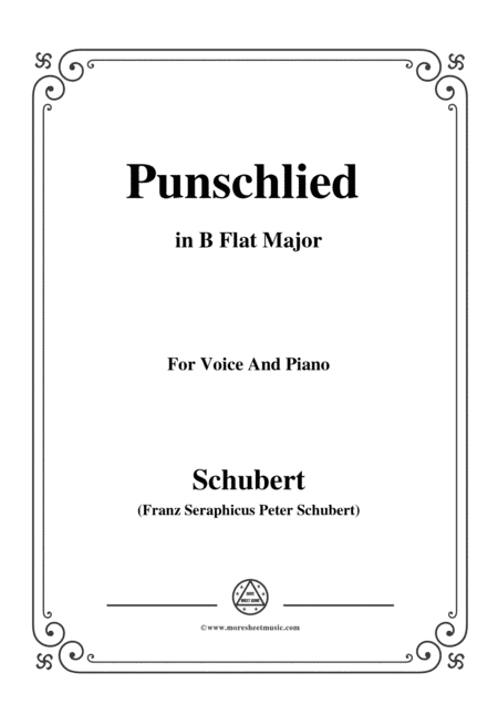 Schubert-Punschlied (duet) in B flat Major,for voice and piano (arr. MSM)