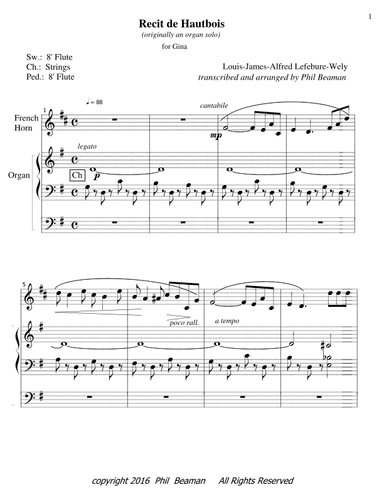 Recit de Hautbois (arr. Phil Beaman)