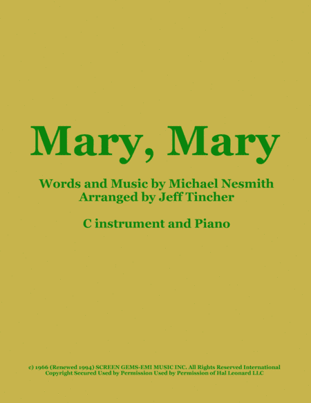 Mary, Mary (arr. Jeff Tincher)