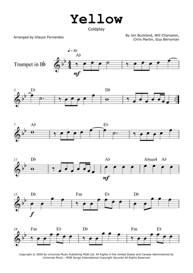 Yellow (arr. Glauco Fernandes)