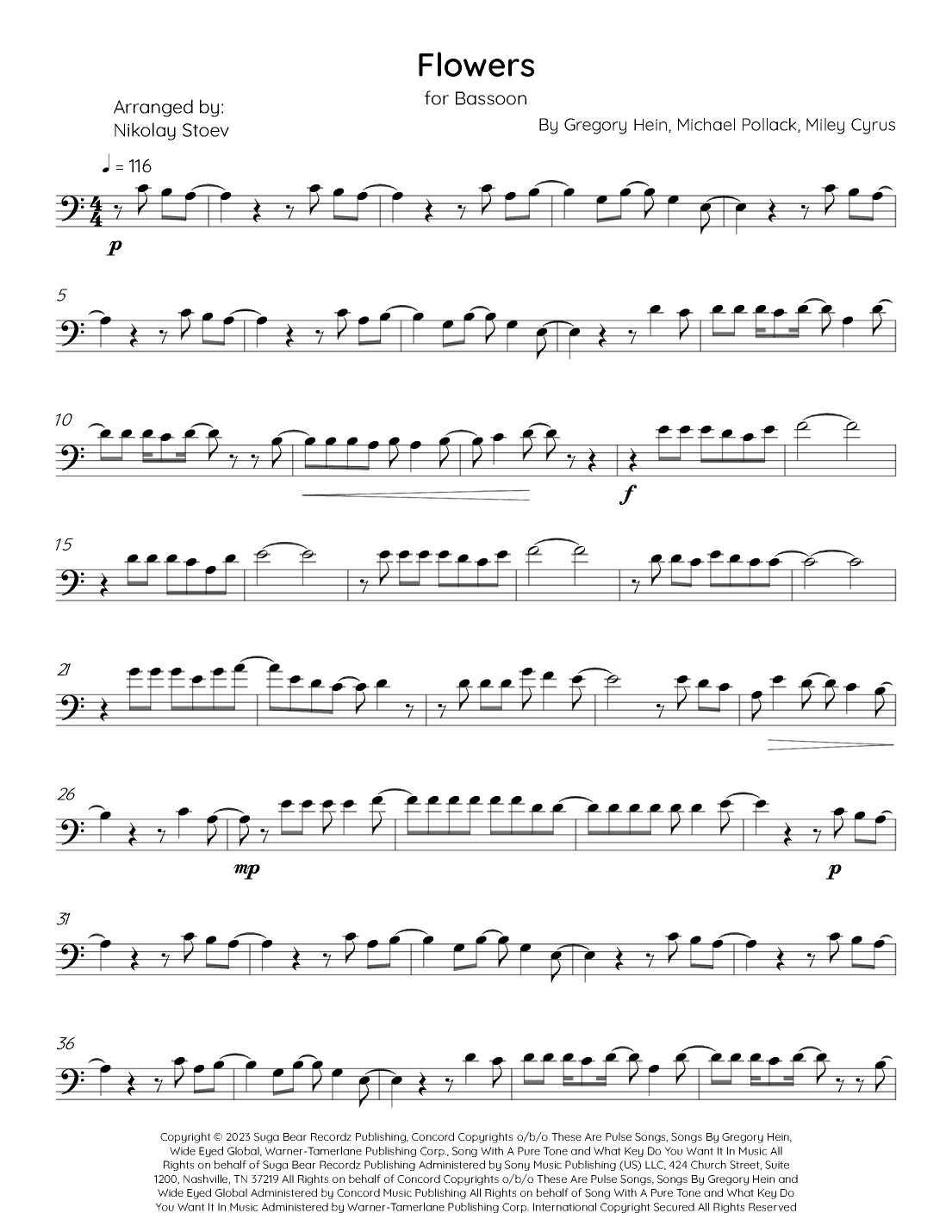 Flowers (arr. Nikolay Stoev)
