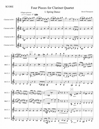 Four Pieces for Clarinet Quartet