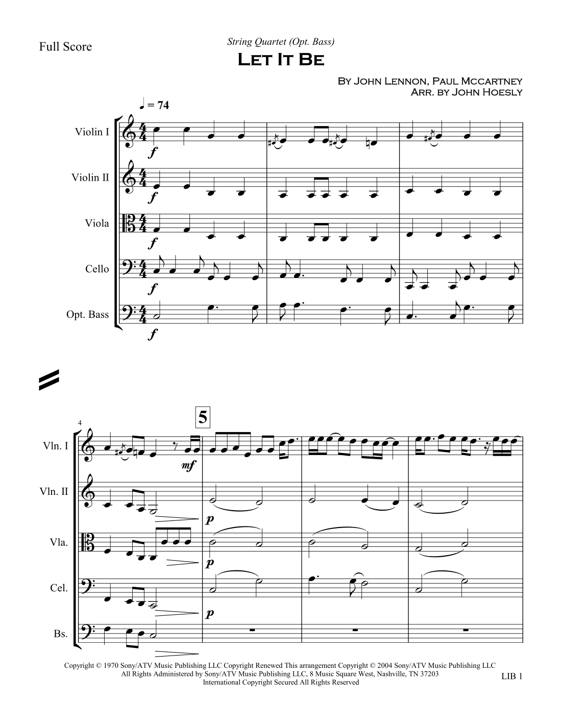 Let It Be (arr. John Hoesly)