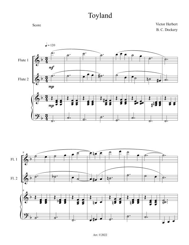 Toyland (Flute Duet with Piano Accompaniment) (arr. B. C. Dockery)
