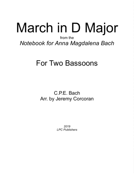 March in D Major from the Notebook for Anna Magdelena Bach (arr. Jeremy Corcoran)