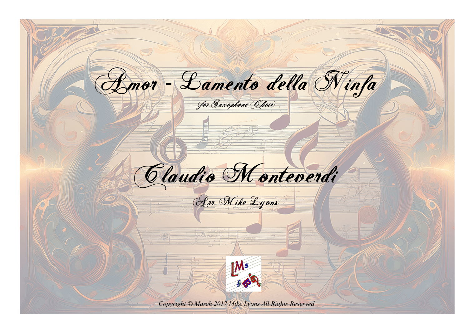Amor - Lamento Della Ninfa (Monteverdi) (Sax Choir) (arr. Mike Lyons)