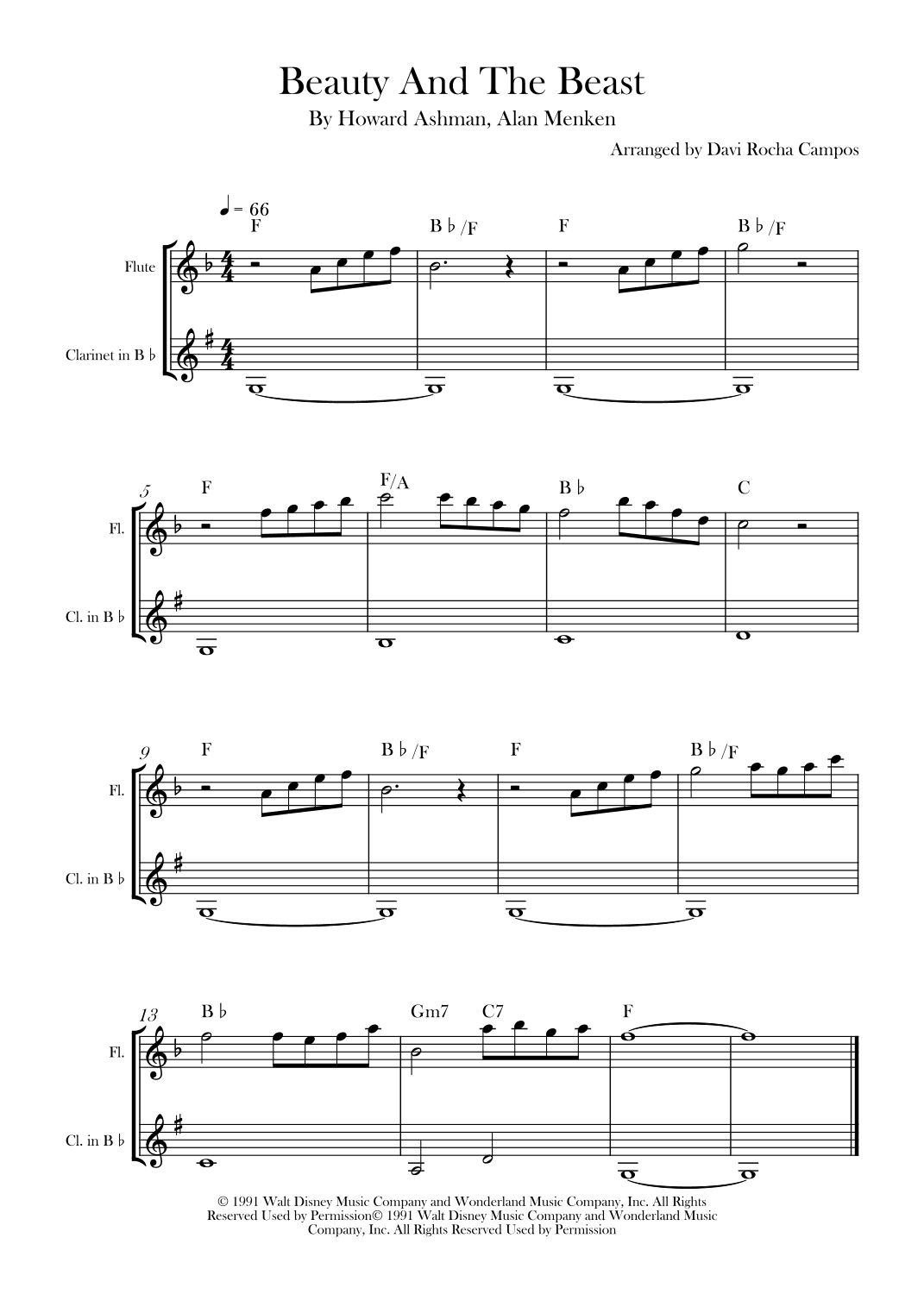 Beauty And The Beast (arr. Davi Rocha Campos)