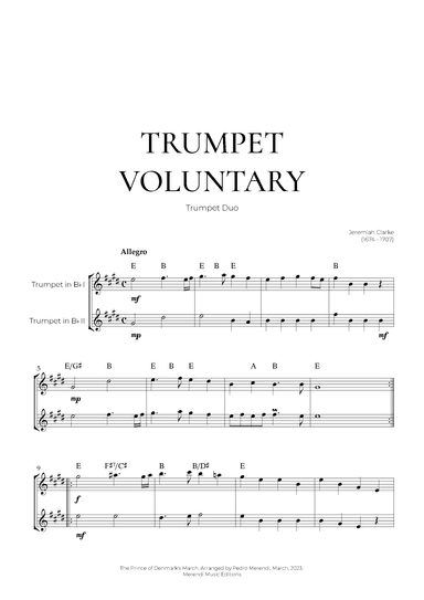 Trumpet Voluntary (Trumpet Duo) - Jeremiah Clarke (arr. Pedro Merendi)
