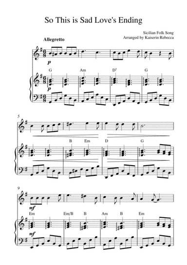 So This is Sad Love's Ending (arr. Kaiserin Rebecca)