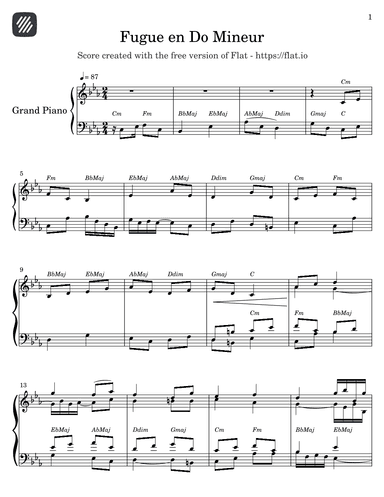 Fugue in C minor - Score Only