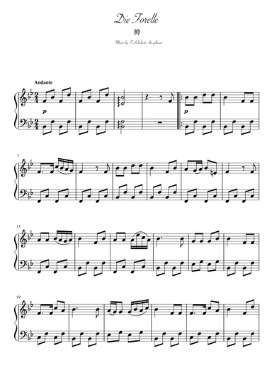 "Die Forelle" (Bdur) (arr. pfkaori)