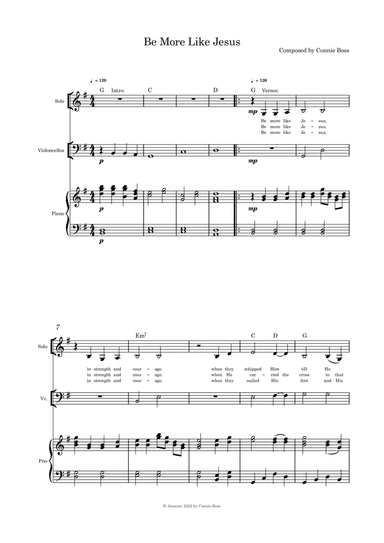 Be More Like Jesus - (Lent/Good Friday)  solo cello and piano