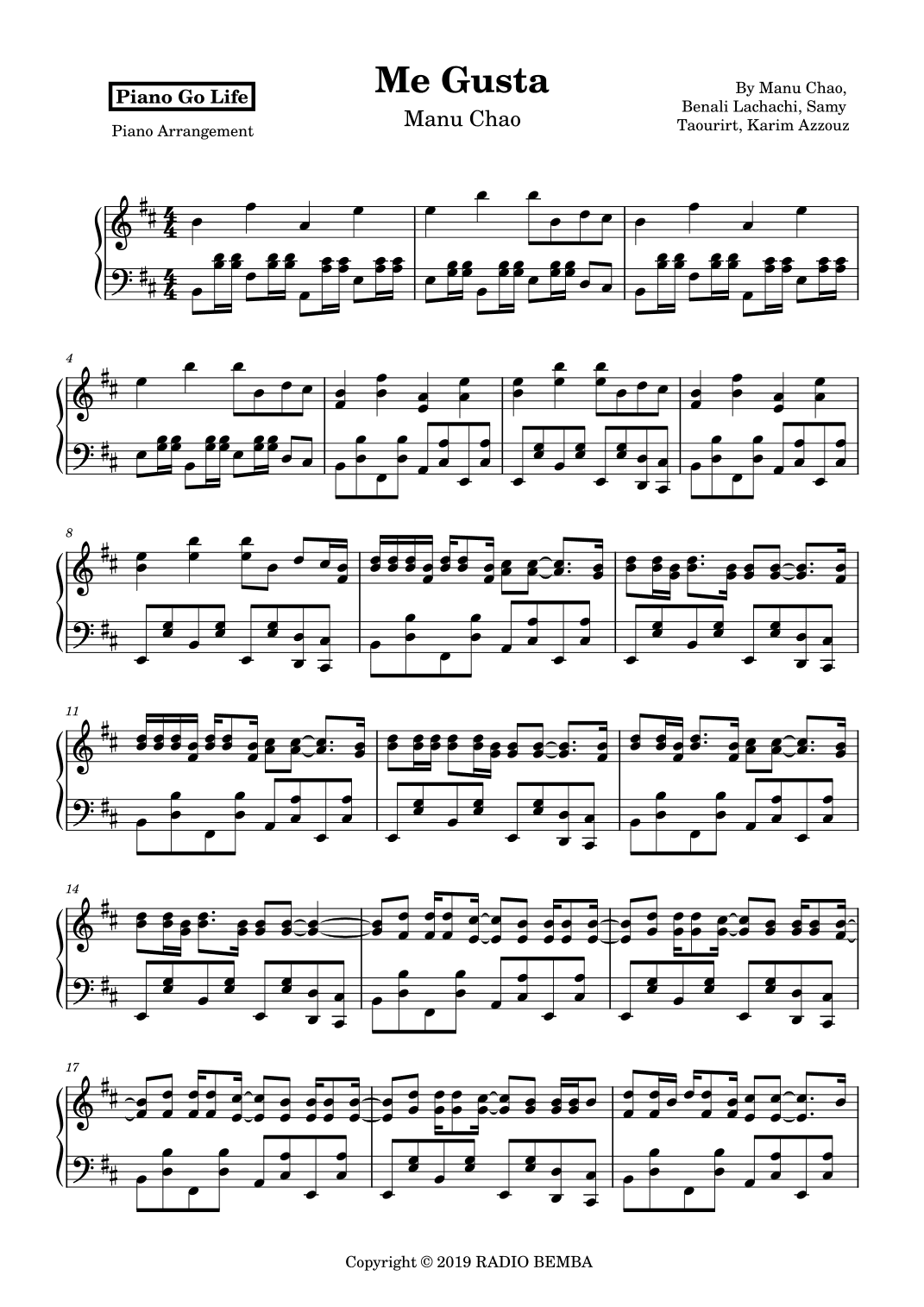 Me Gusta (arr. Piano Go Life)