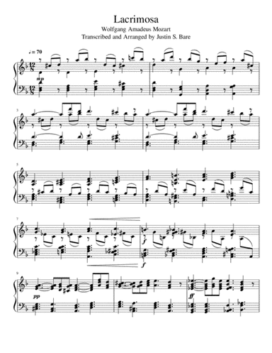 Lacrimosa (arr. Justin S. Bare)