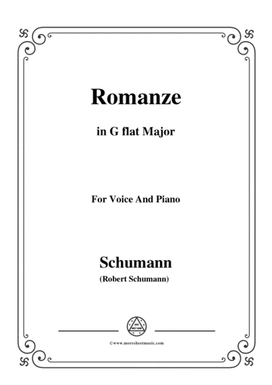 Schumann-Romanze,in G flat Major,for Voice and Piano (arr. MSM)