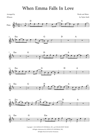 When Emma Falls In Love (arr. BTmusic)
