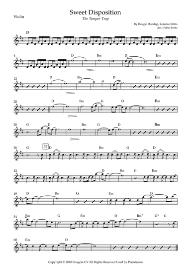 Sweet Disposition (arr. Fabio Britto)