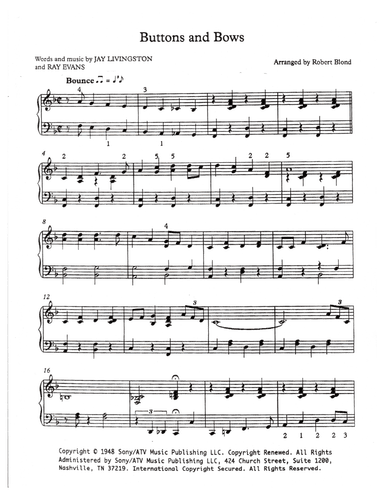 Buttons And Bows (arr. Robert Blond)