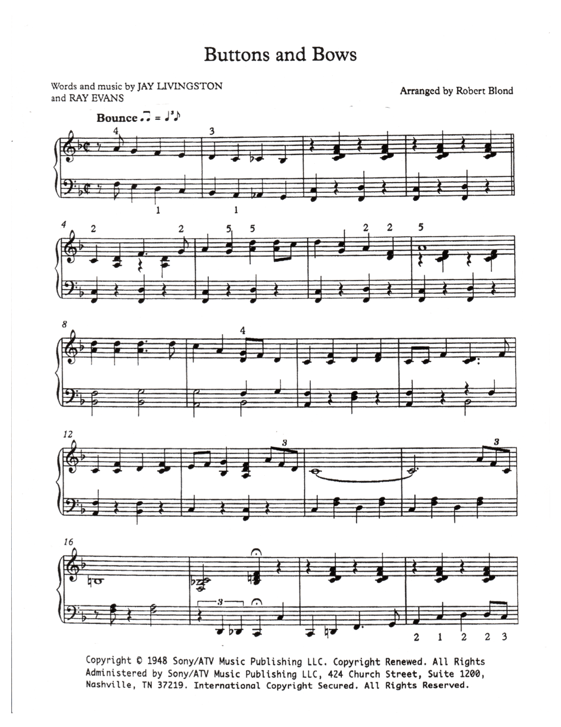 Buttons And Bows (arr. Robert Blond)