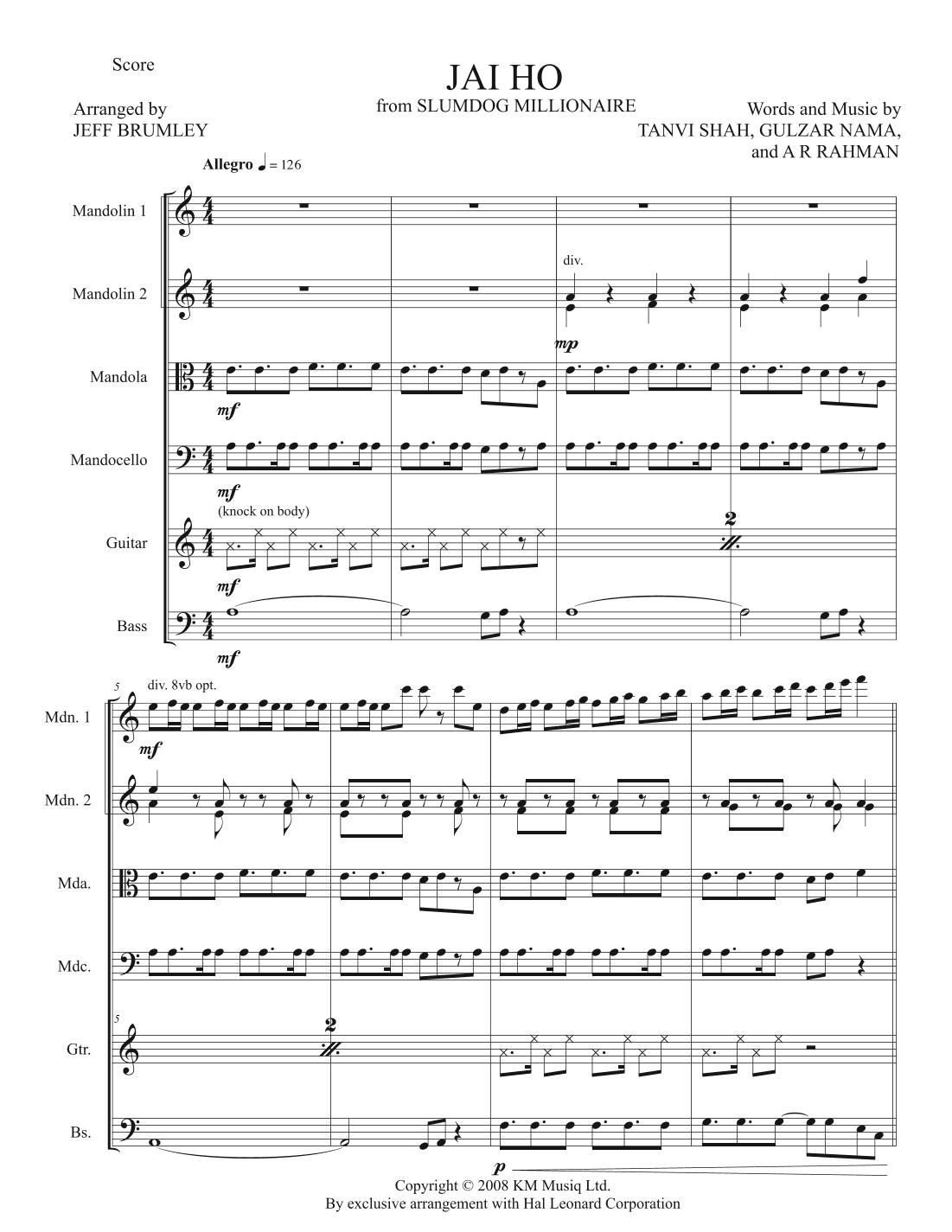 Jai Ho (arr. Jeff Brumley)