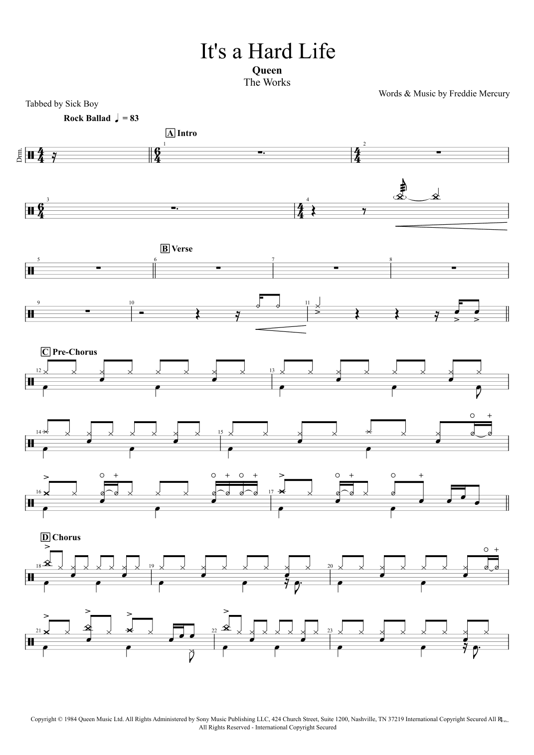 It's A Hard Life (arr. Sick Boy)