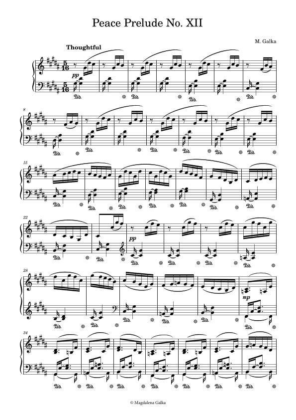 Peace Prelude No. XII Nr. 12 G-sharp minor Thoughtful