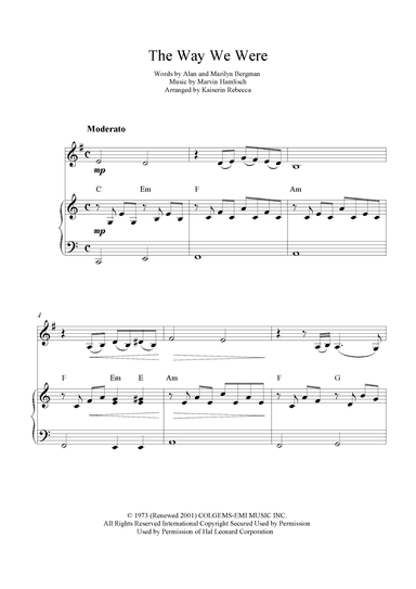 The Way We Were (arr. Kaiserin Rebecca)
