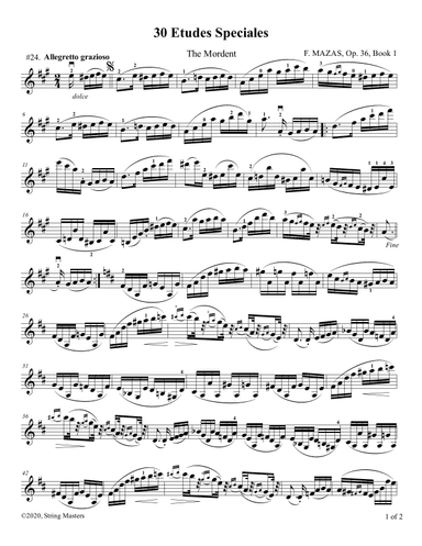 Mazas 75 Melodious & Progressive Studies Op 36, Book 1, No.24 (arr. String Masters)