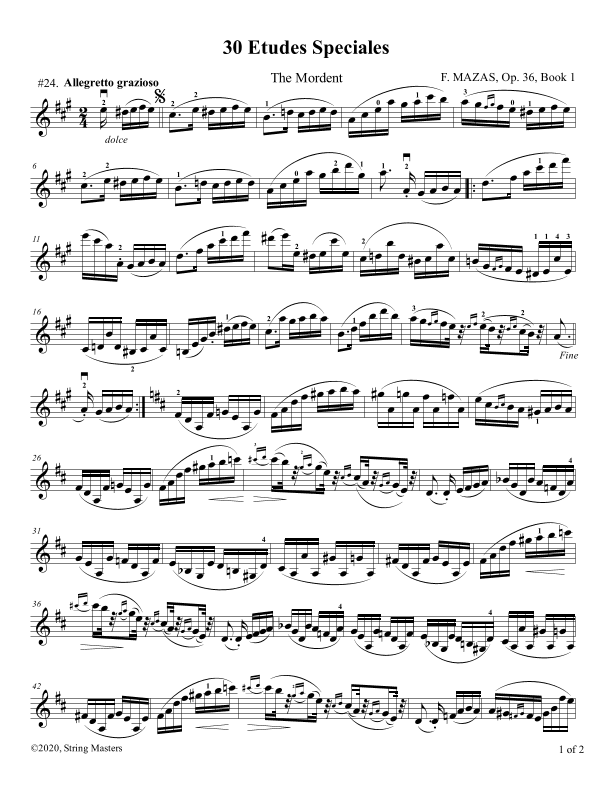 Mazas 75 Melodious & Progressive Studies Op 36, Book 1, No.24 (arr. String Masters)