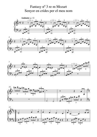 Mozart Senyor tu en crides per el meu nom