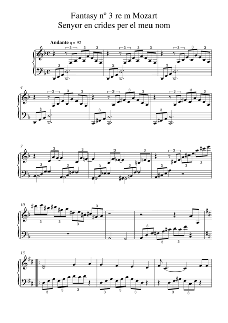 Mozart Senyor tu en crides per el meu nom
