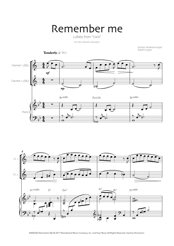 Remember Me (lullaby) (arr. Robin Hood Editions)