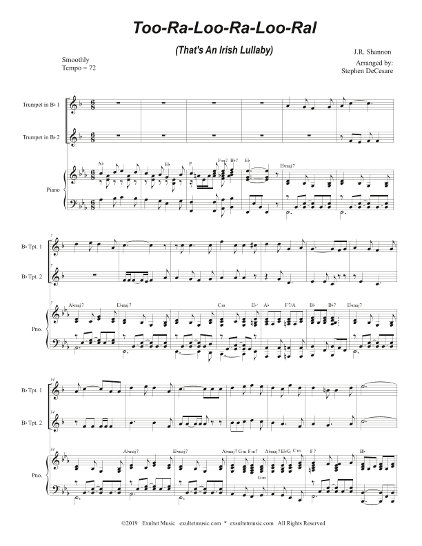 Too-Ra-Loo-Ra-Loo-Ral (That's an Irish Lullaby) (Duet for Bb-Trumpet) (arr. Stephen DeCesare)