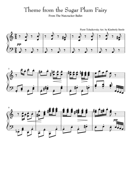 Best Recital: Theme From The Sugar Plum Fairy For Piano Level 6 (arr. Kimberly Steele)