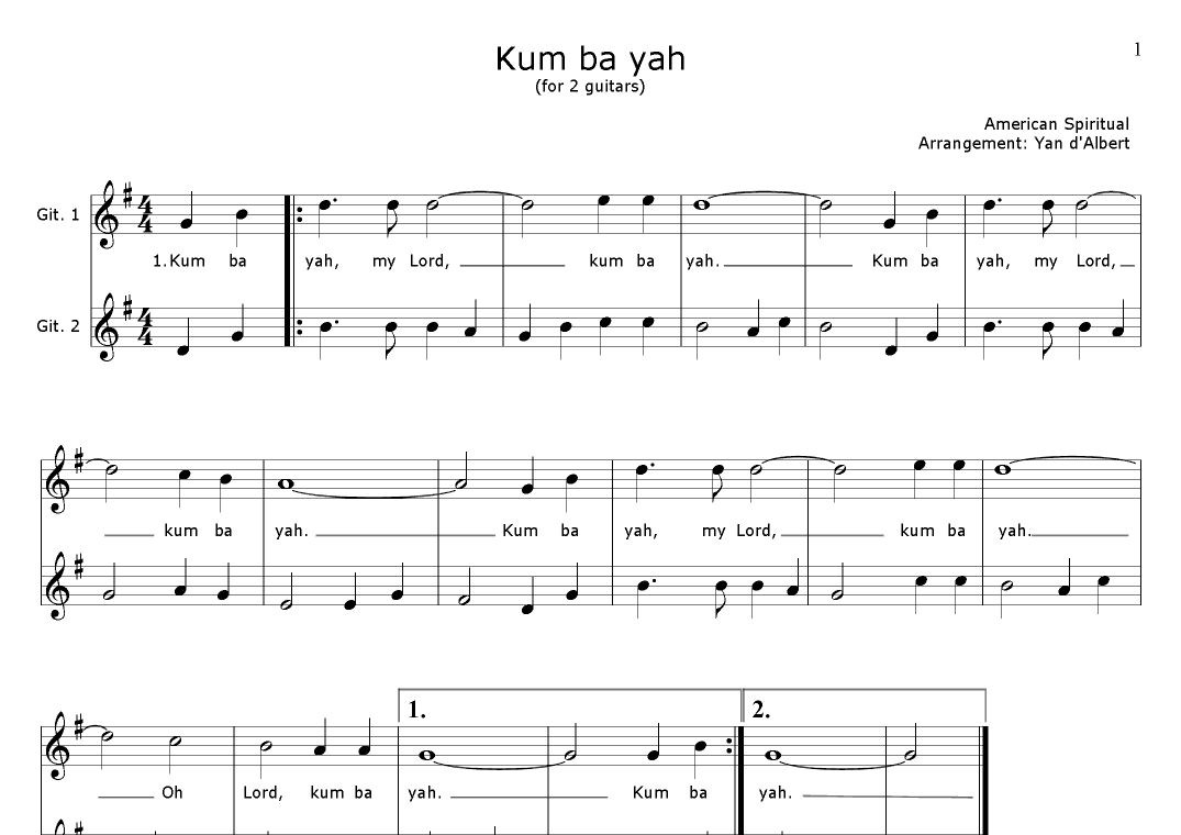 Kum ba yah (arr. Yan d'Albert)