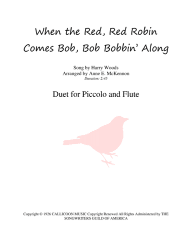 When The Red, Red Robin Comes Bob, Bob Bobbin' Along (arr. Anne E. McKennon)