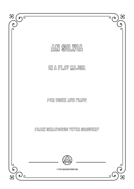 Schubert-An Silvia in A flat Major,for voice and piano (arr. MSM)