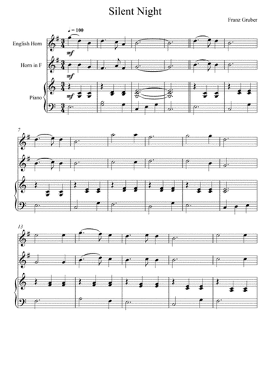 Franz Gruber - Silent Night (English Horn and Horn in F Duet) (arr. André Laitano)