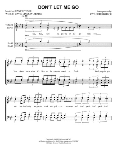 Don't Let Me Go (arr. Cay Outerbridge)