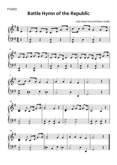 Battle Hymn of the Republic - Easy Piano (arr. BWS Music)
