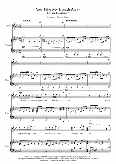 You Take My Breath Away (arr. Carolyn Goates)