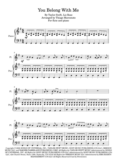 You Belong With Me (arr. Thiago Marconato)