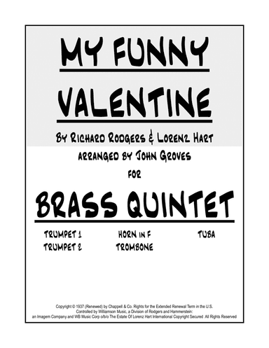 My Funny Valentine (arr. John Groves)